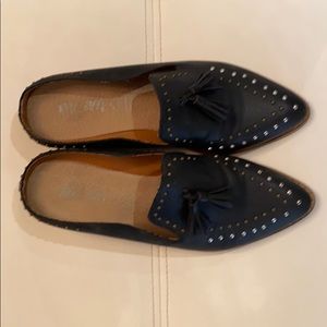Studded flats with small heel